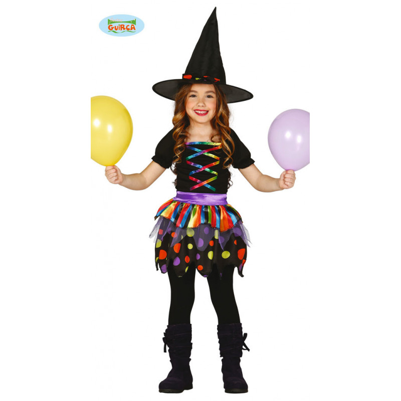 Costum de carnaval pentru fete, model vrăjitoare, multicolor  83892