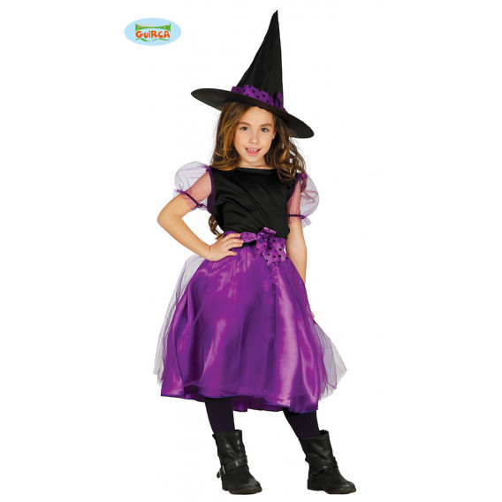 Costum de carnaval pentru fete, model vrăjitoare, violet Fiesta Guirca 83893 