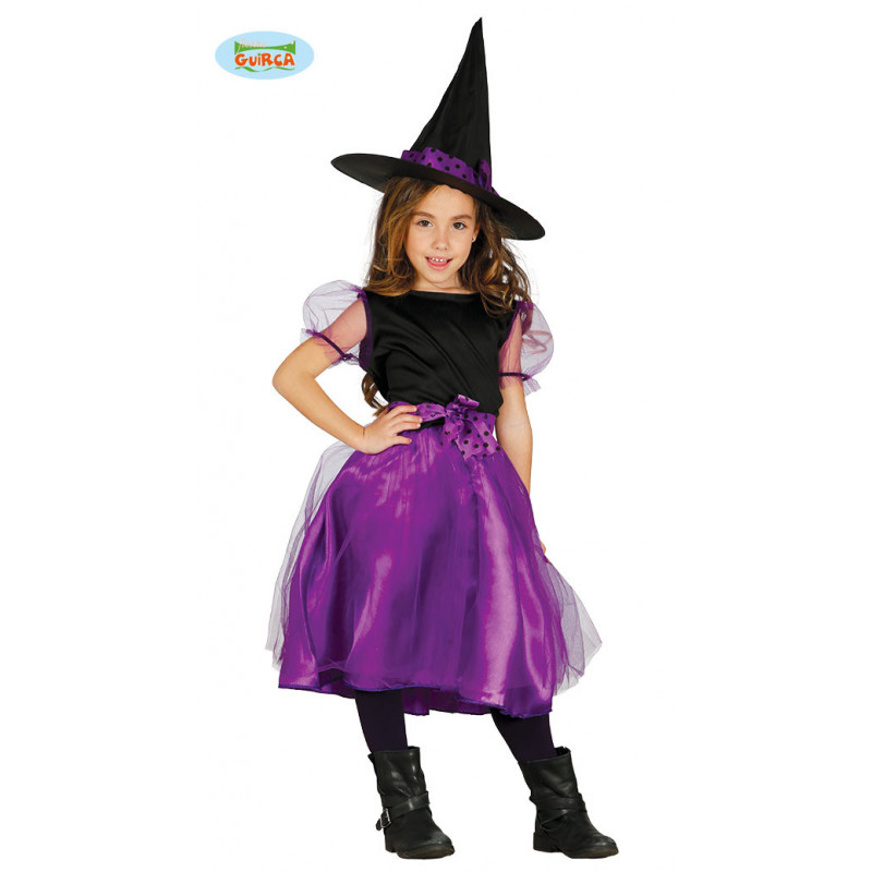 Costum de carnaval pentru fete, model vrăjitoare, violet  83893