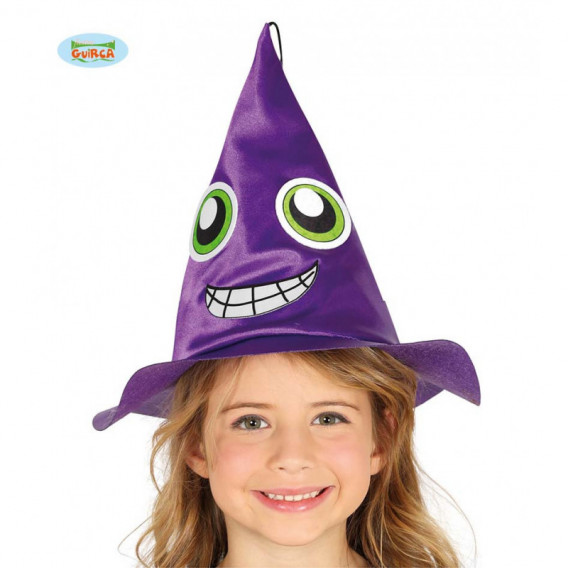 Pălărie de vrăjitoare pentru fete, violet Fiesta Guirca 83906 