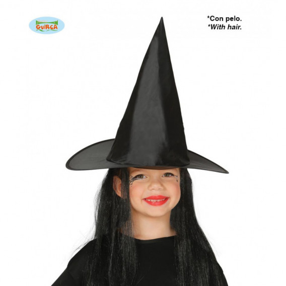 Pălărie de vrăjitoare cu păr pentru fete Fiesta Guirca 83907 4