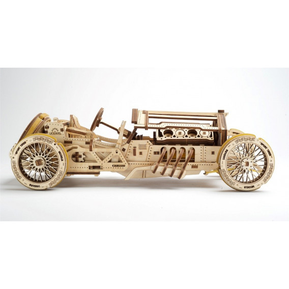 Mașină sport cu puzzle mecanic 3D Grand Prix U-9 Ugears 83987 2