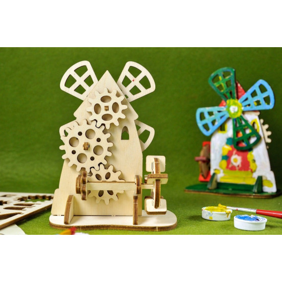 Puzzle mecanic 3D 4kids Mill Ugears 84054 13