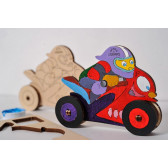 Puzzle mecanic 3D pentru copii, Motocicletă Ugears 84080 2