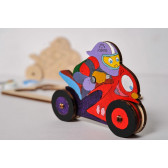 Puzzle mecanic 3D pentru copii, Motocicletă Ugears 84081 3
