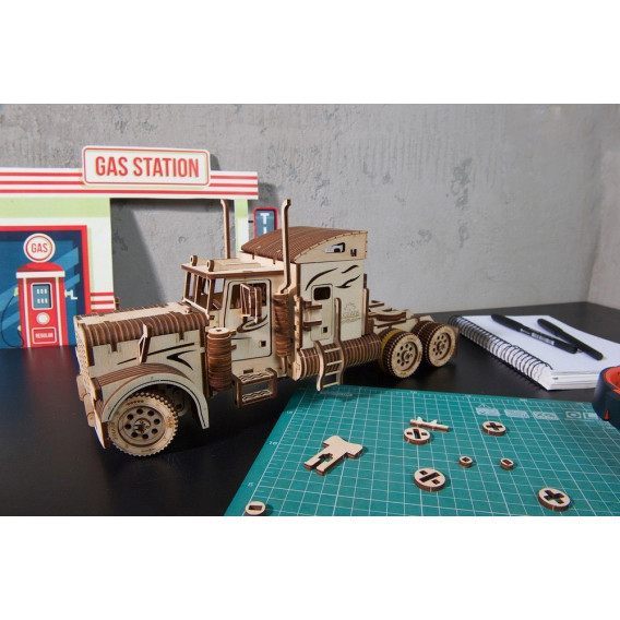 Puzzle 3D, Camion Heavy Boy Ugears 84156 14