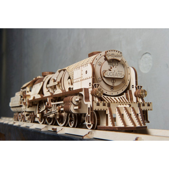Puzzle mecanic 3D, Tren V-Express Ugears 84264 8