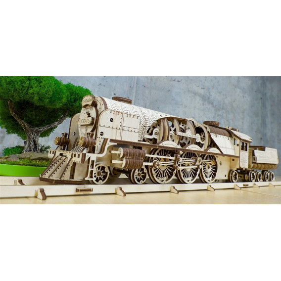 Puzzle mecanic 3D, Tren V-Express Ugears 84265 9