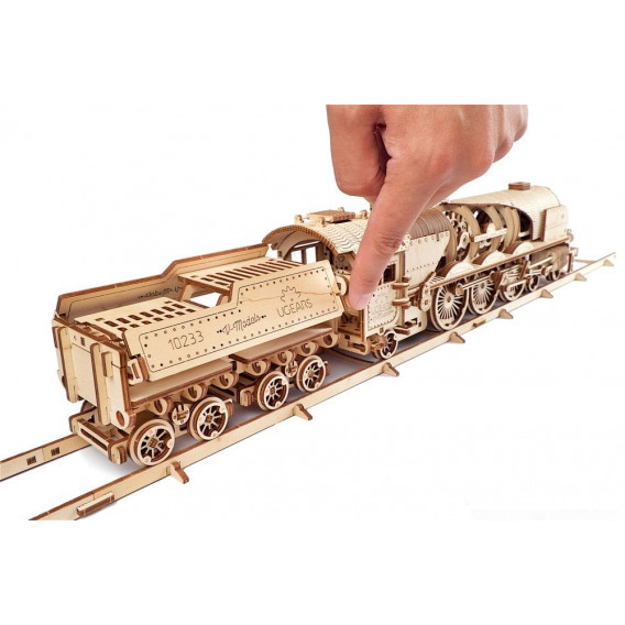 Puzzle mecanic 3D, Tren V-Express Ugears 84274 18