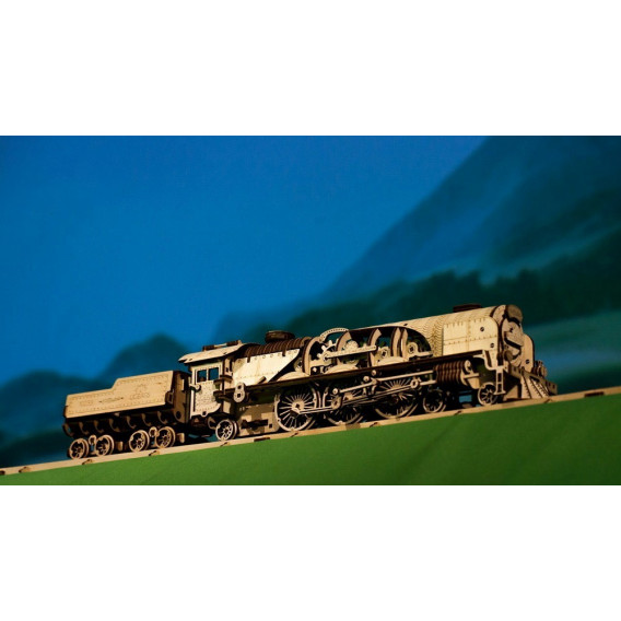 Puzzle mecanic 3D, Tren V-Express Ugears 84294 38