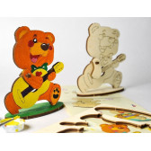 Puzzle mecanic 3D pentru copii, ursuleț Ugears 84366 2