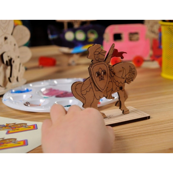Puzzle mecanic 3D pentru copii,  Cavaler Ugears 84419 8