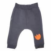 Pantaloni sport unisex din bumbac cu lalea portocalie cusută pentru copii Ewa Klucze 87717 