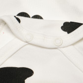 Body de culoare albă cu imprimeu de norișori negri din bumbac organic pentru băieți NINI 87844 4
