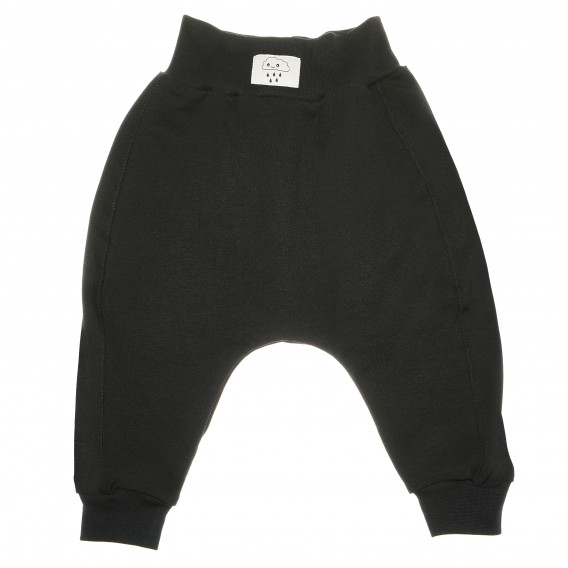 Pantaloni negri cu elastan și aplicație pentru băieți NINI 87858 