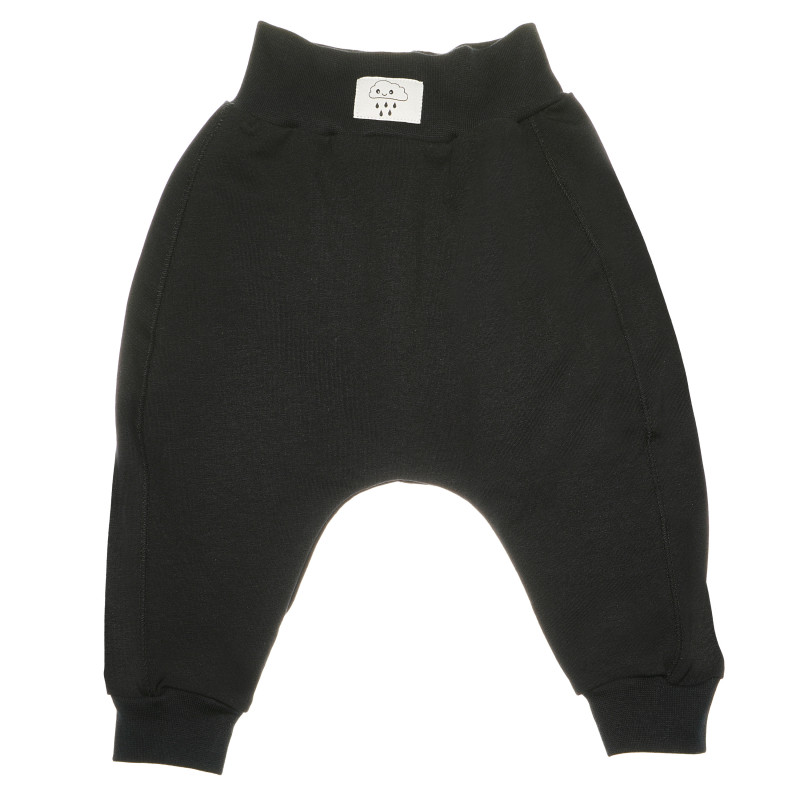 Pantaloni negri cu elastan și aplicație pentru băieți  87858