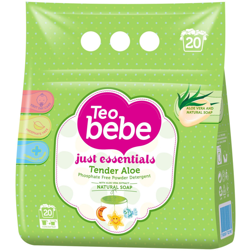Just essentials detergent de rufe Aloe Vera, pungă din nylon, 1,5 kg.  88337
