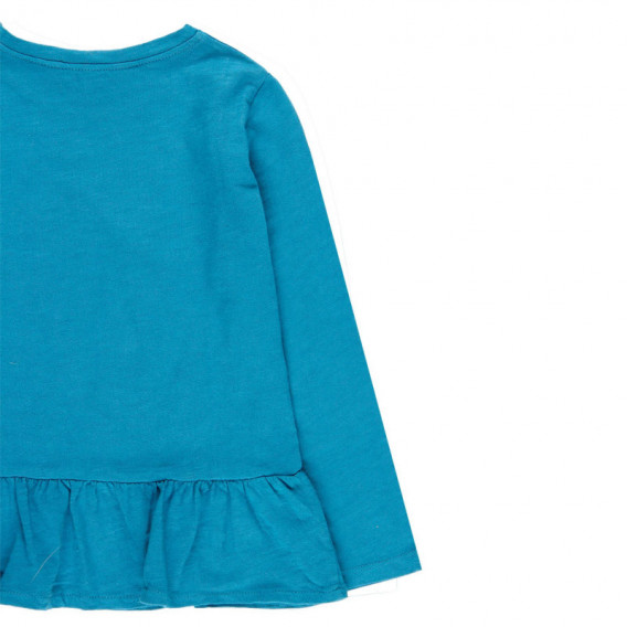 Bluza din bumbac albastru cu mâneci lungi pentru fete, cu detaliu interesant Boboli 89107 4