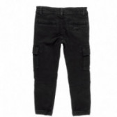Pantaloni negri cu buzunare laterale, pentru băieți Boboli 89191 2