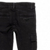 Pantaloni negri cu buzunare laterale, pentru băieți Boboli 89193 4