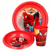 Set de 3 bucăți din polipropilenă cu imagine Spiderman Spiderman 9128 