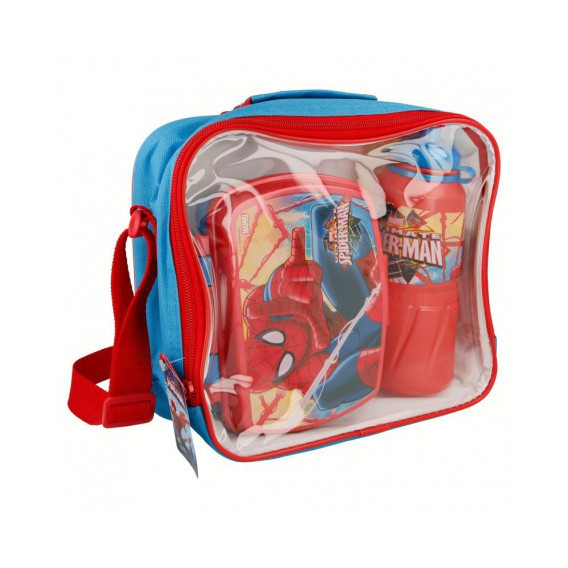 Set de 3 piese din polipropilenă înapoi la școală în geantă izolantă, Spiderman Spiderman 9135 