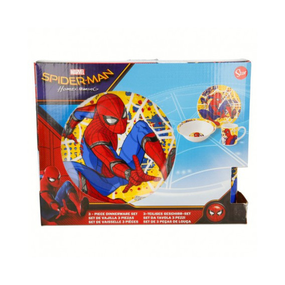 Set de masă din 3 piese ceramice cu design Spiderman Spiderman 9139 