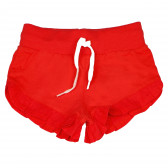 Pantaloni scurți din bumbac, de culoare roșie, pentru fetițe Pinokio 94466 