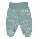 Pantaloni din bumbac cu o bandă elastică largă, unisex, de culoare mentă Pinokio 94609 
