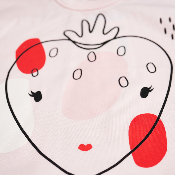 Bluză din bumbac cu mânecă scurtă și imprimeu căpșuni, pentru fetițe Pinokio 94624 4