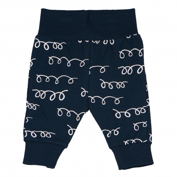 Pantaloni de bumbac, albaștri, cu talie elastică, pentru băieței Pinokio 94634 