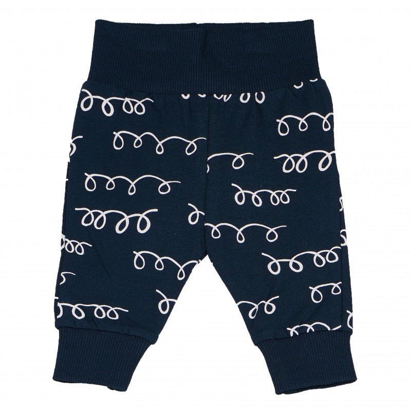 Pantaloni de bumbac, albaștri, cu talie elastică, pentru băieței  94634