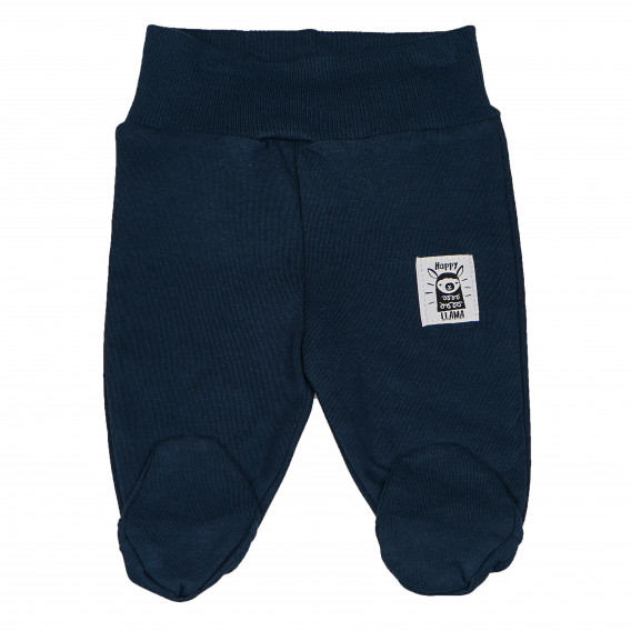 Pantaloni din bumbac cu bandă elastică largă și aplicație mică, unisex Pinokio 94646 