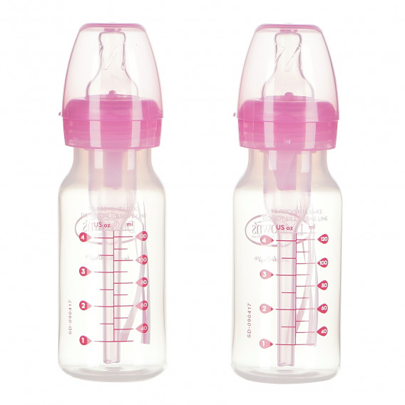 Sticlă de alimentare din polipropilenă, roz, cu 1 tetină, 0 + luni, 120 ml. DrBrown's 95167 2