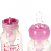 Sticlă de alimentare din polipropilenă, roz, cu 1 tetină, 0 + luni, 120 ml. DrBrown's 95168 3