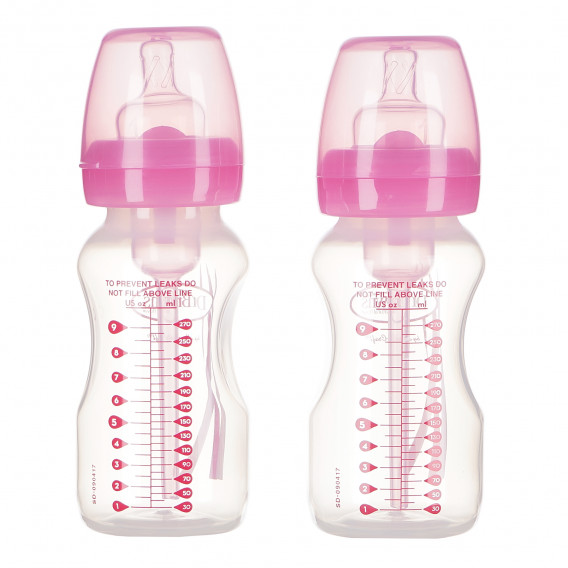 Sticlă de alimentare cu polipropilenă, roz, cu 1 tetină, 0 + luni, 270 ml. DrBrown's 95183 2