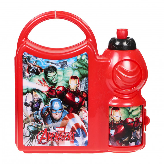 Set polipropilenă sticlă sport și cutie de prânz cu imagine Avengers Avengers 95481 