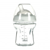 Biberon din sticlă albă, 150 ml, cu 1 picătură pentru bebelușii de peste 0 luni Chicco 95796 