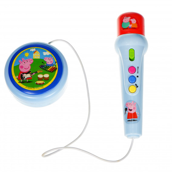 Microfon pentru copii cu amplificator în albastru Peppa pig 96068 2