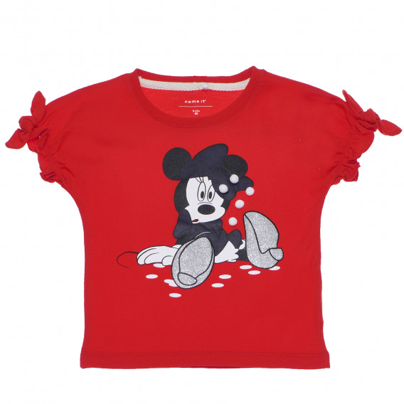 Bluză Minnie Mouse din bumbac cu mâneci scurte pentru fete Name it 96572 