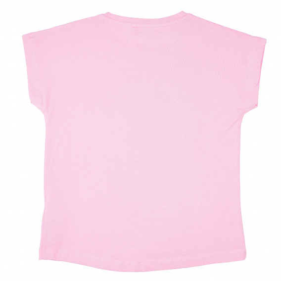 Bluză cu mâneci scurte din bumbac organic, cu imprimeu grafic piept pentru fete Name it 96603 2