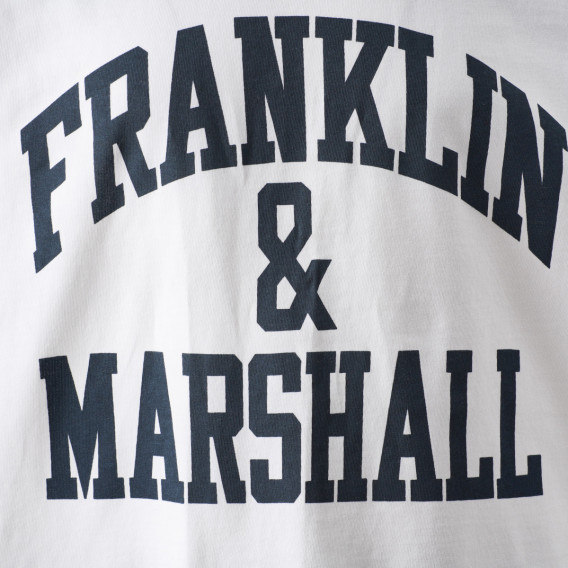 Tricou din bumbac, alb, cu logo pentru băieți Franklin & Marshall 96621 3