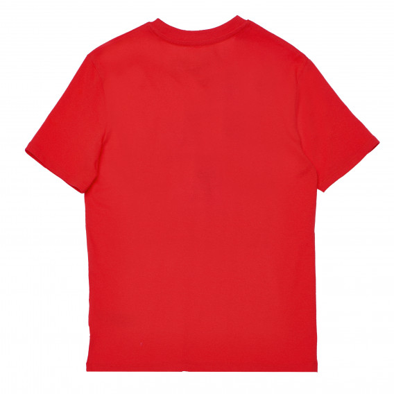Tricou din bumbac, de culoare roșie cu imprimeu alb, pentru băieți Franklin & Marshall 96628 2