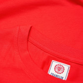 Tricou din bumbac, de culoare roșie cu imprimeu alb, pentru băieți Franklin & Marshall 96630 4