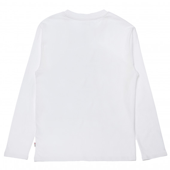 Bluză din bumbac cu mânecă lungă,albă, cu logo pentru băieți Franklin & Marshall 96632 2
