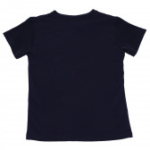 O bluză albastru bleumarin cu mânecă scurtă și un imprimeu trandafir pentru fete Picolla Speranza 96683 2