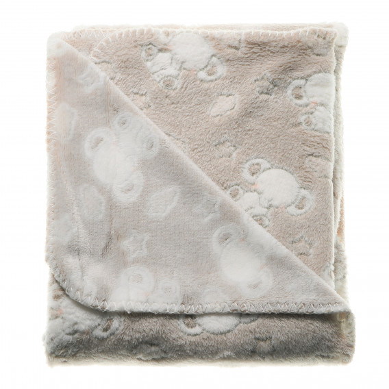 Pătură din pluș pentru bebeluși, model cu elefant, bej Inter Baby 97328 2