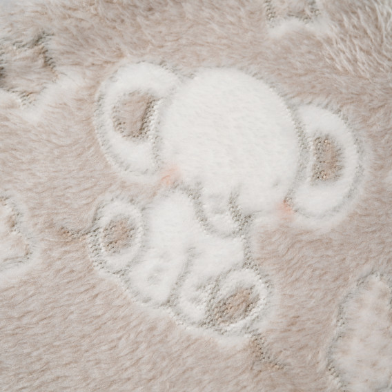 Pătură din pluș pentru bebeluși, model cu elefant, bej Inter Baby 97329 3