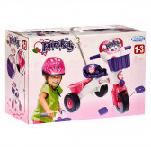 Tricicletă cu mâner și pedale, de culoare roz Mochtoys 97400 
