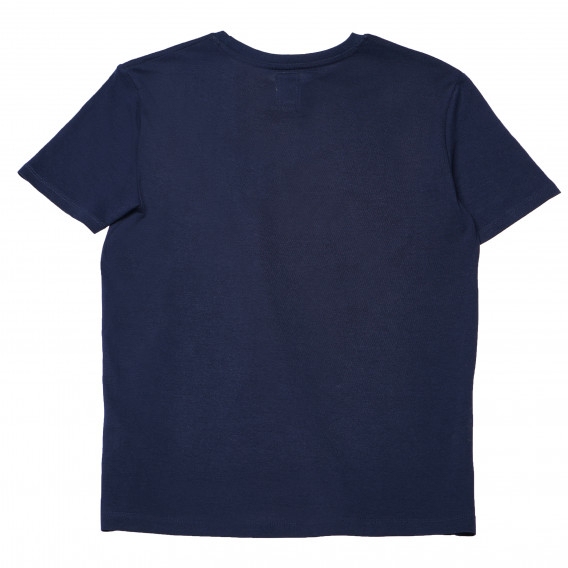 Tricou de bumbac, albastru cu logo, pentru băieți Franklin & Marshall 98754 2